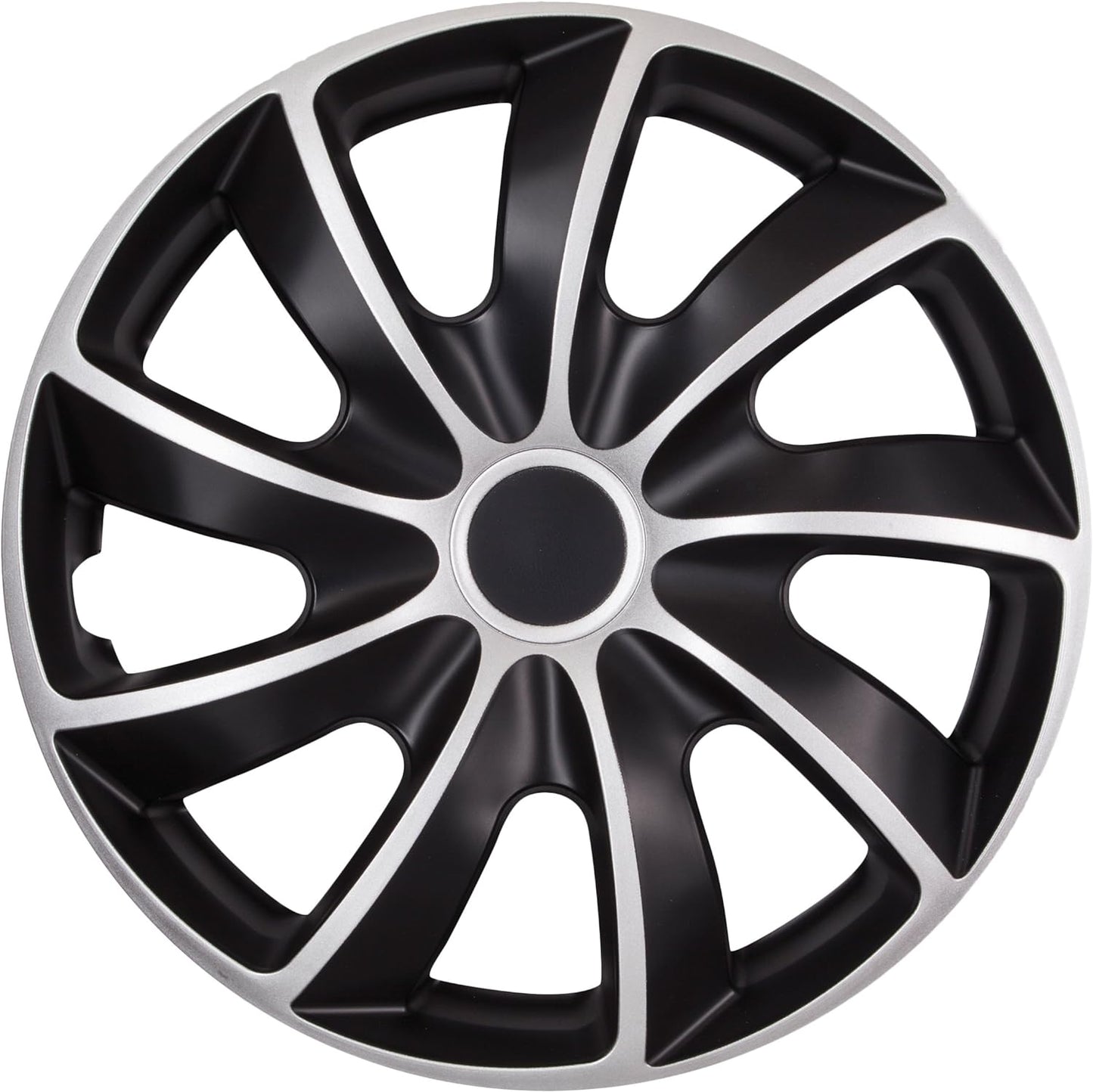 NRM Wheel Trims Quad Bicolour Black/Silver Set of 4