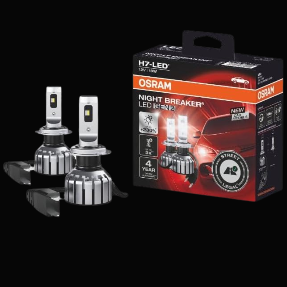 Osram NIGHT BREAKER LED H7 GEN 2, Fern- Und Abblendlicht Mit Straßenzulassung, 12V, Bis Zu 230% Mehr Helligkeit, Weiß